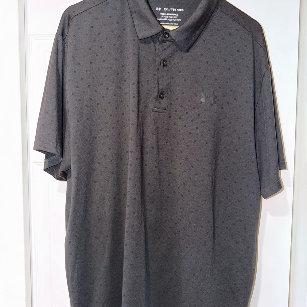 Under Armour Men's Black Polo Shirt with design